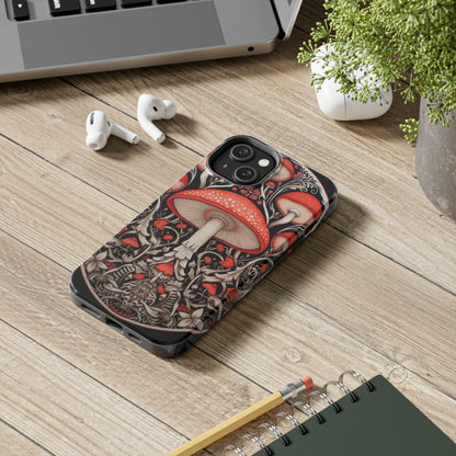 Mystical Mushroom Mandala Tough iPhone Case | Psychedelic Phone Cover