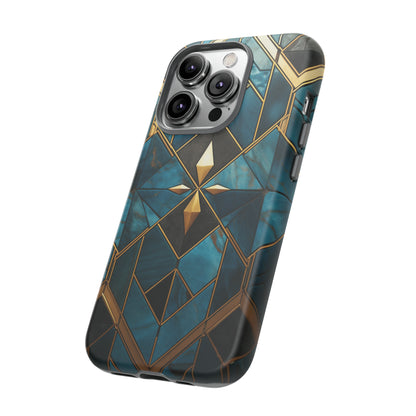 Gold and Blue Marble Mosaic Phone Case