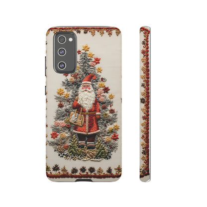 Vintage Embroidery Christmas Santa Phone Case