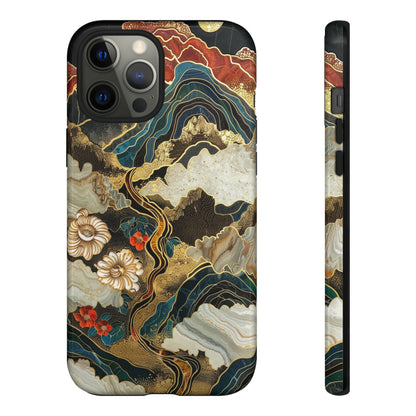 Chiyogami Stained Glass Floral Mountain Phone Case