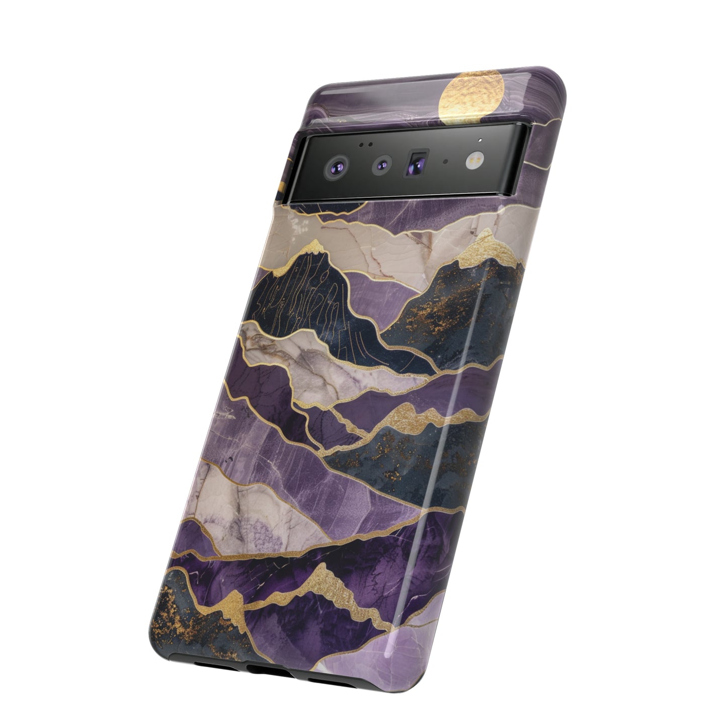 Abstract Purple Gold Mountain Phone Case