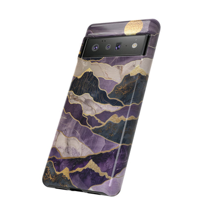 Abstract Purple Gold Mountain Phone Case