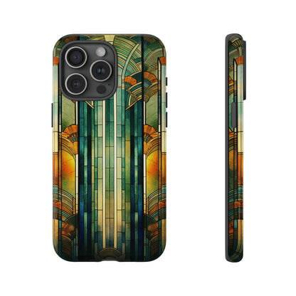 Art Deco Stained Glass floral Phone Case for iPhone 15, 14, Pro Max, 13, 12 & Samsung Galaxy S23, S22, S21, Google Pixel