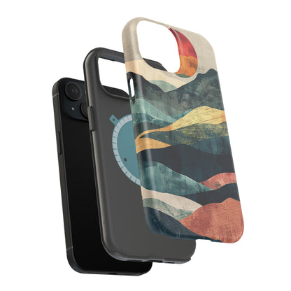 Retro iPhone Case Mountain Sunset MagSafe Phone Case