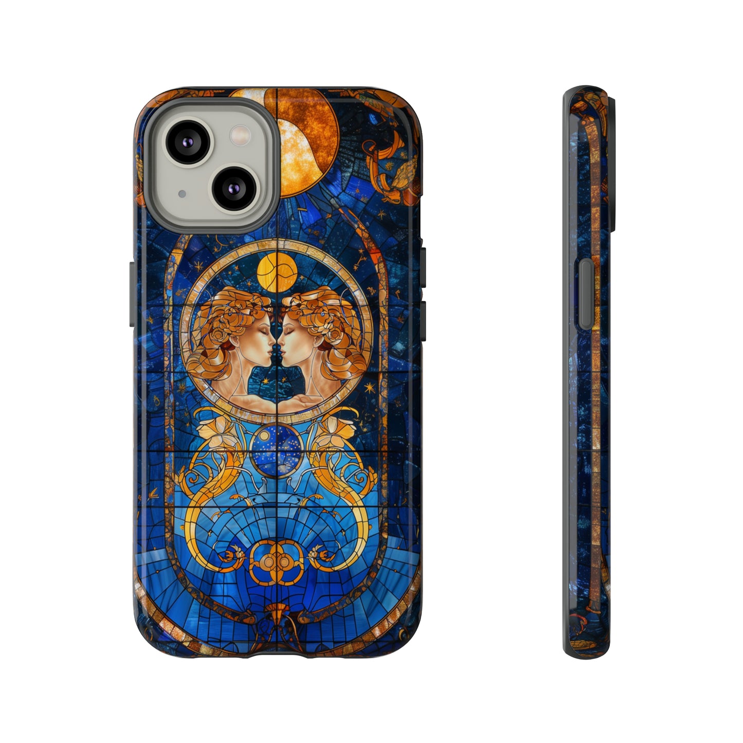 Gemini Astrology Stained Glass Phone Case