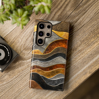 Abstract Gold and Silver Mountain Design Phone Case