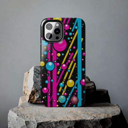 Retro Geometric Psychedelic iPhone Case | A Nostalgic Trip to Colorful Dimensions