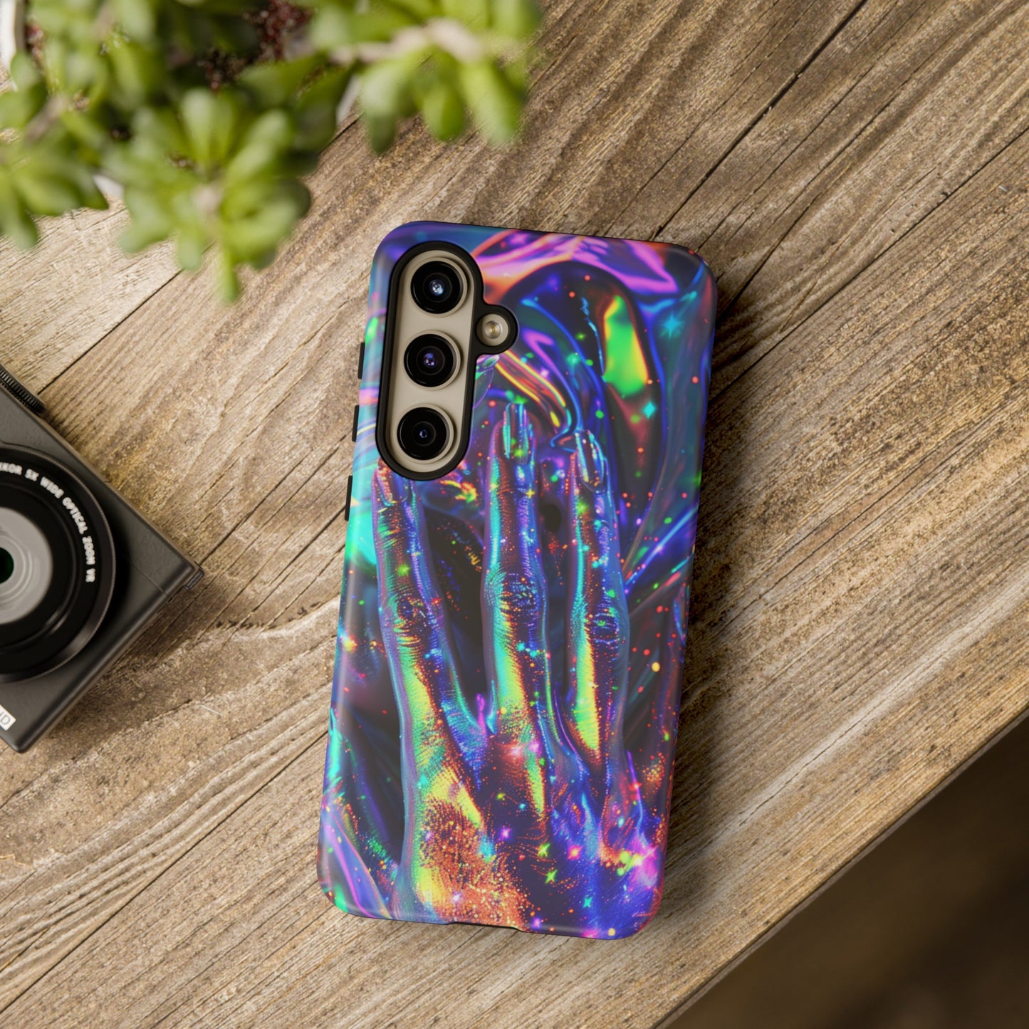 Marbled opalescent Holographic Print Phone Case