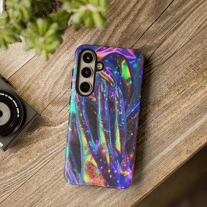 Marbled opalescent Holographic Print Phone Case