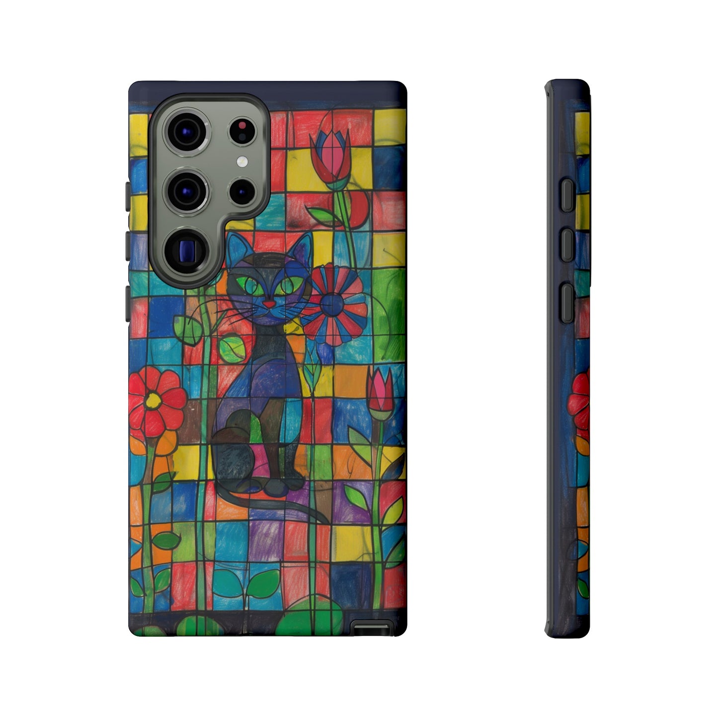 Cat in the Stained Glass Garden Phone Case