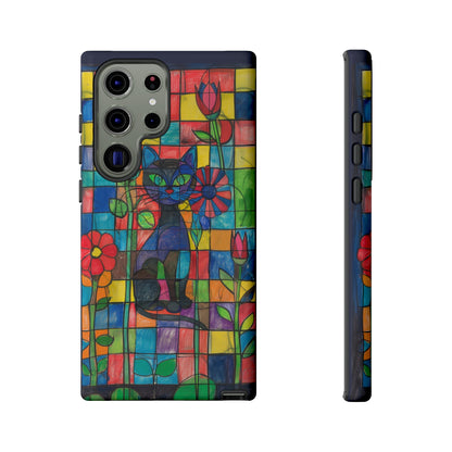 Cat in the Stained Glass Garden Phone Case