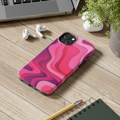 The Pink Wave iPhone Case Splash of Vibrance | Modern Art Meets Protection iPhone Tough Case