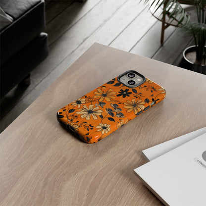 Orange Floral Phone Case Cute Summer Flower Aesthetic