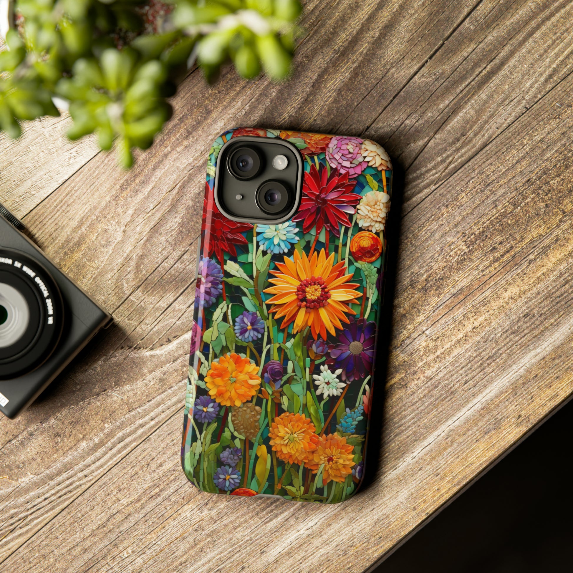 Flower design on iPhone 15 case