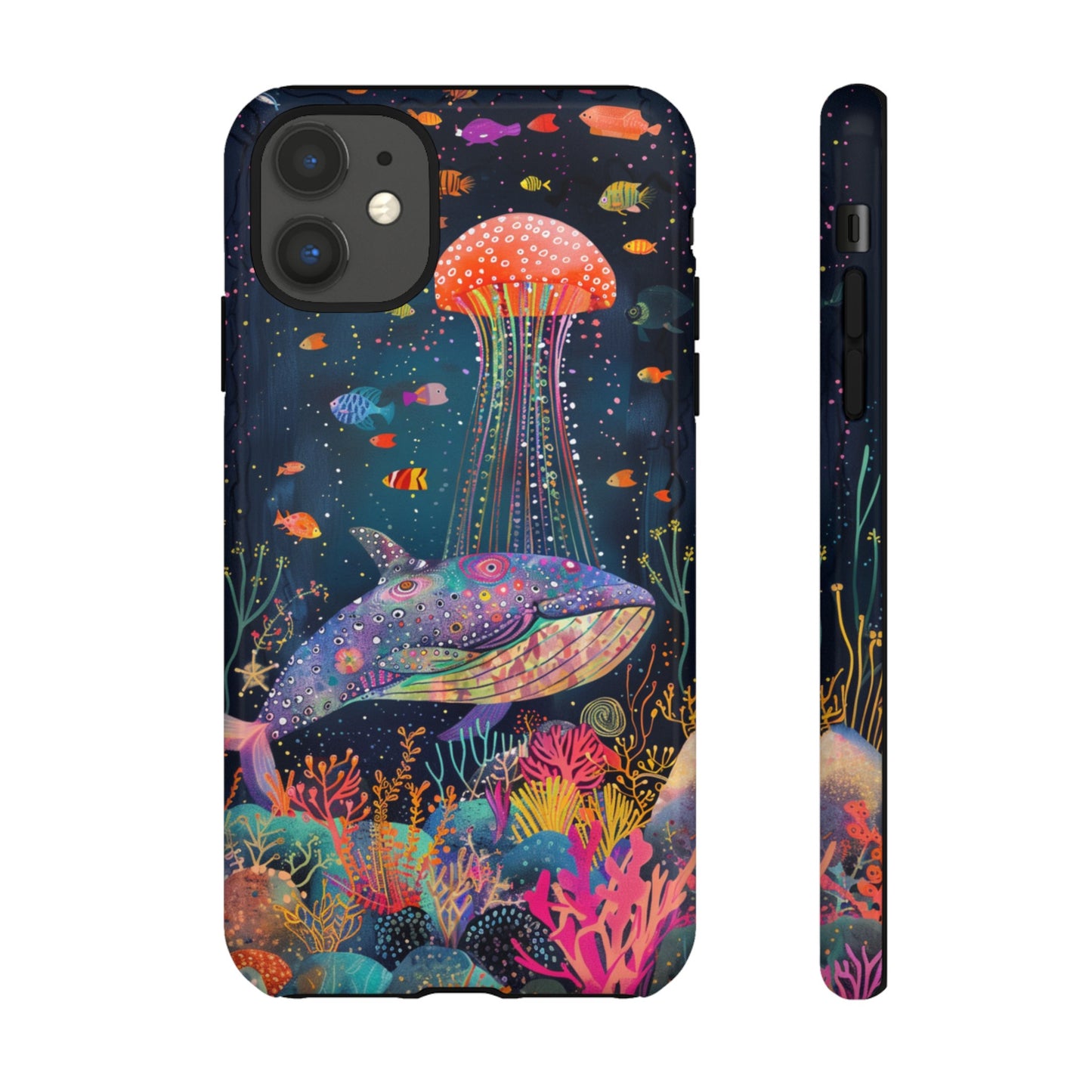 Whale Shark, Turtle, Jellyfish Phone Case