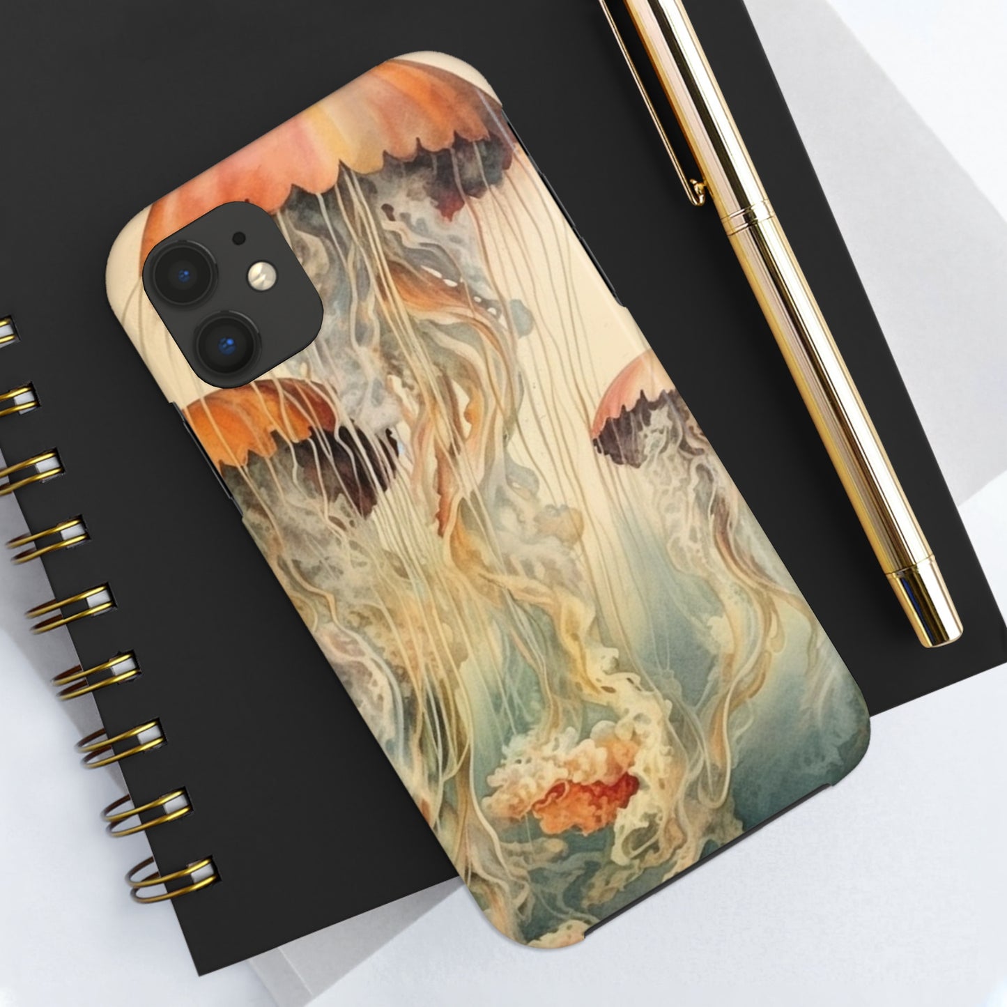 Floating Jellyfish iPhone Tough Case | Dive into an Ethereal Underwater World with Reliable Protection