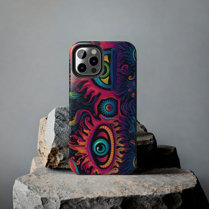 Psychedelic Art: The Eyes Upon Us iPhone Case | Embrace the Mystique of Trippy Visuals