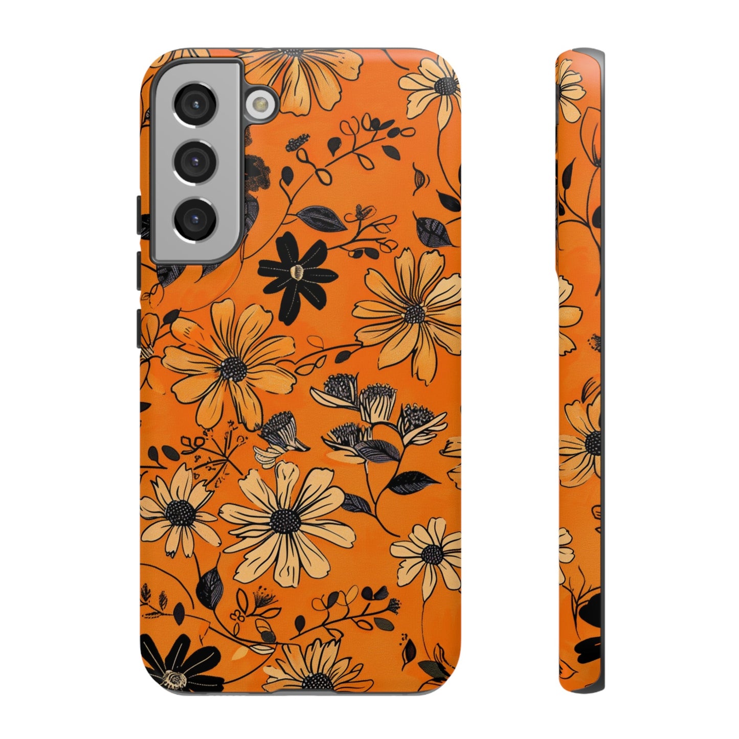 Orange Floral Phone Case Cute Summer Flower Aesthetic