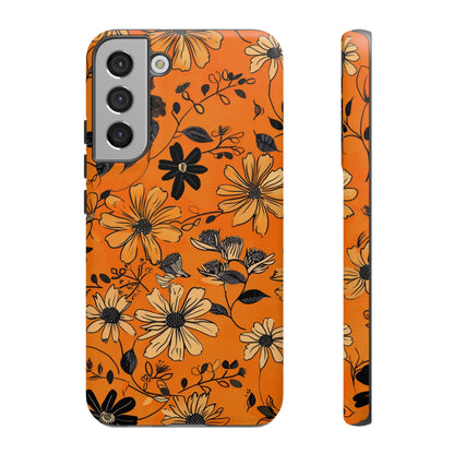 Orange Floral Phone Case Cute Summer Flower Aesthetic