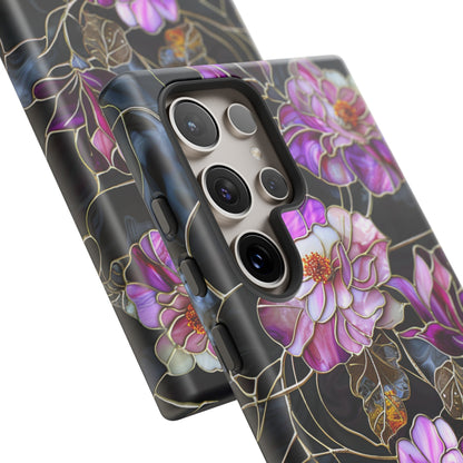 Magenta Color Floral Stained Glass Phone Case