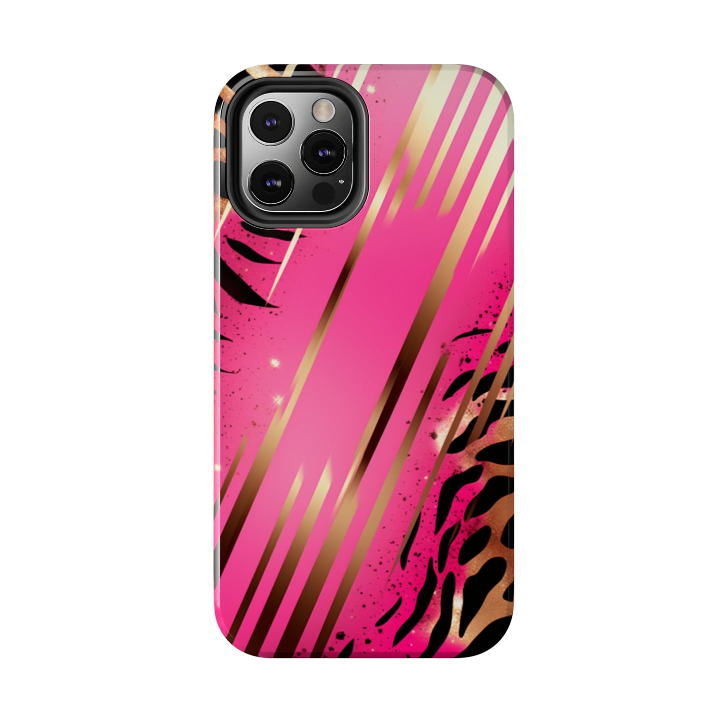 Elegant Wilderness: Pink & Gold Tiger Stripes | Mesmerizing Lush iPhone Case