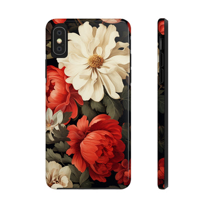 Vintage Floral Aesthetic Phone Tough Case | Antique Elegance for iPhone