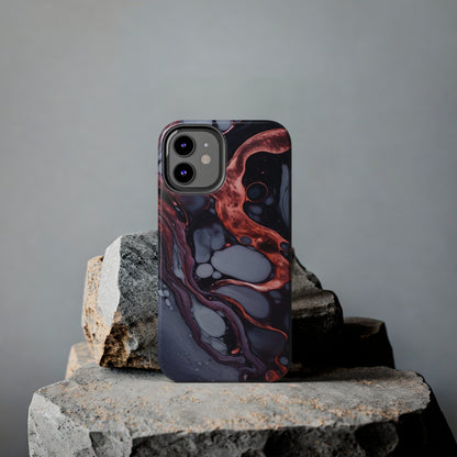 Marbled Dark Lava Flow Phone Case | Embrace the Vibrant Magma Vibes