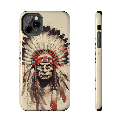 Proud Heritage: Native American Chief Headdress | Iconic Tribal iPhone Case for Models 11 through 14 Pro Max