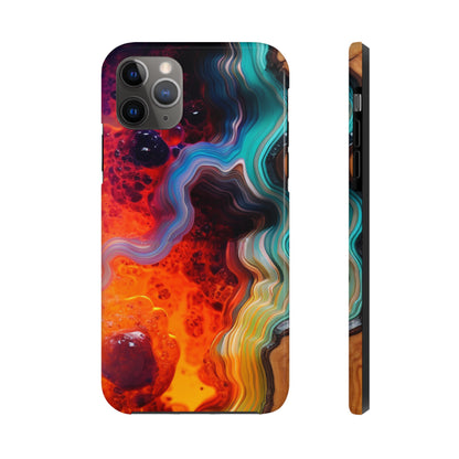 Faux Wood and Colorful Epoxy iPhone Case | Embrace the Beauty of Nature and Vibrant Artistry