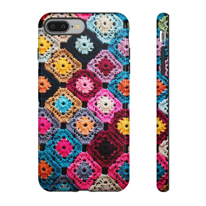 Vintage Floral Crochet Blanket Knit Look Phone Case