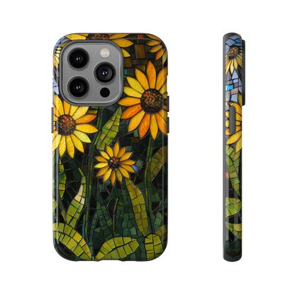 Yellow and Gold Daisy Mosaic Stained Glass Phone Case