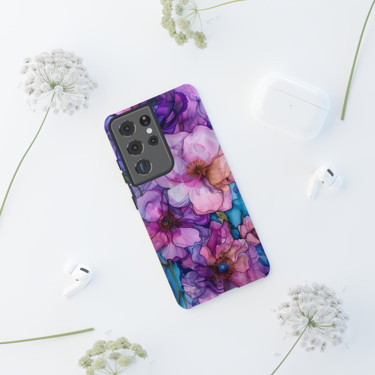 Purple Flower Stained Glass Phone Case