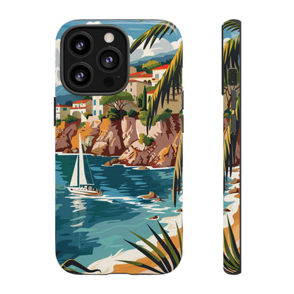 Midcentury French Riviera Sailboat Painting Phone Case