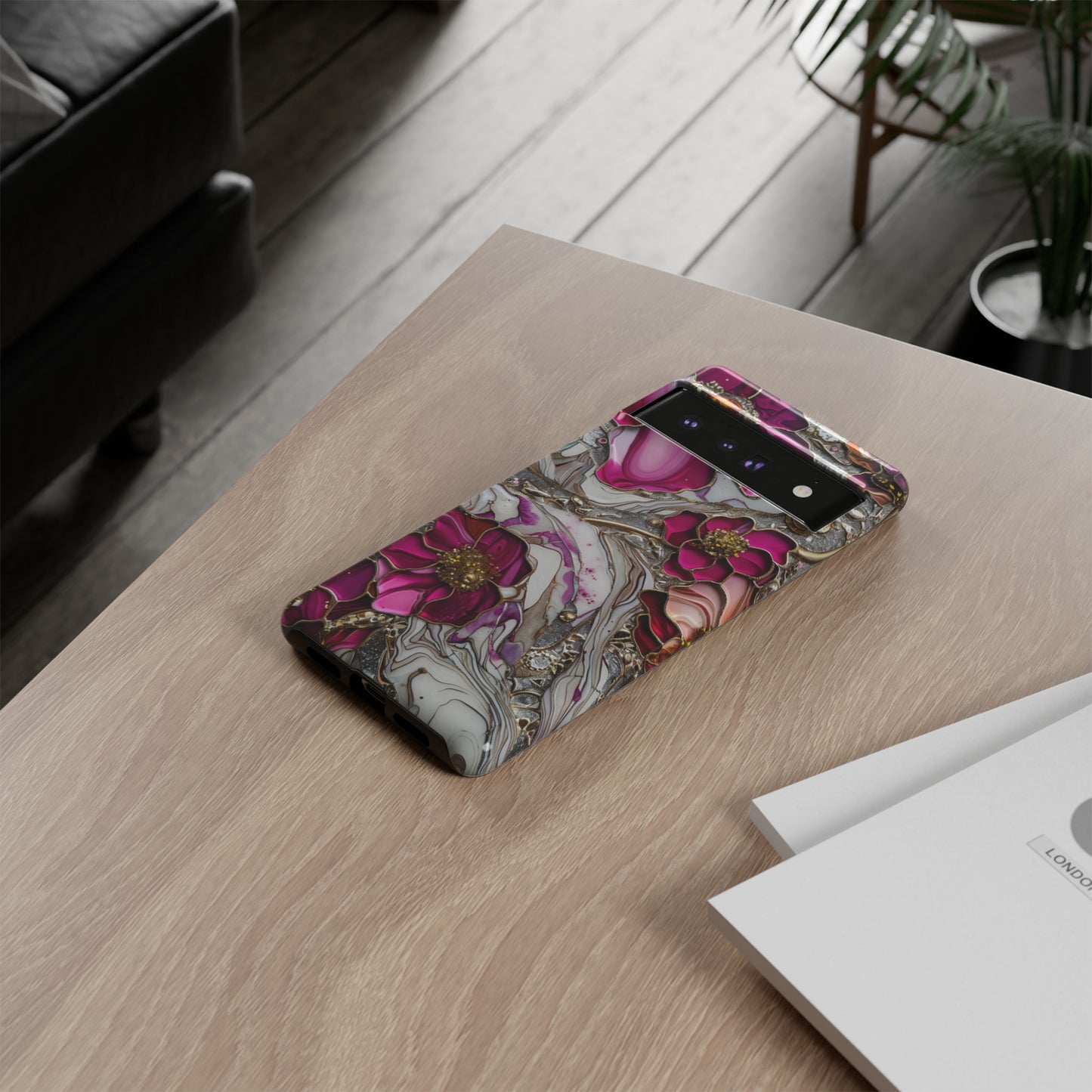 Stained Glass Magenta Floral Paisley Explosion Phone Case