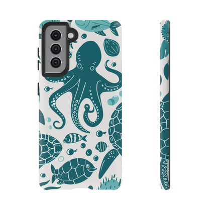 Undersea World Octopus, Turtle, Manta Ray Phone Case