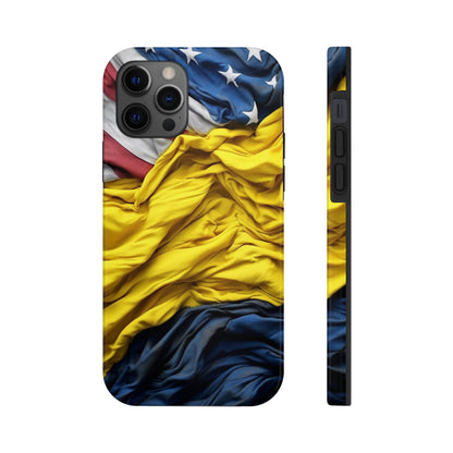 Support Ukraine Flag Phone Case | Show Your Ukrainian USA Patriotic Spirit with a Tough iPhone Case