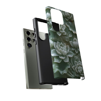 Green Jade Lotus Floral Art Phone Case