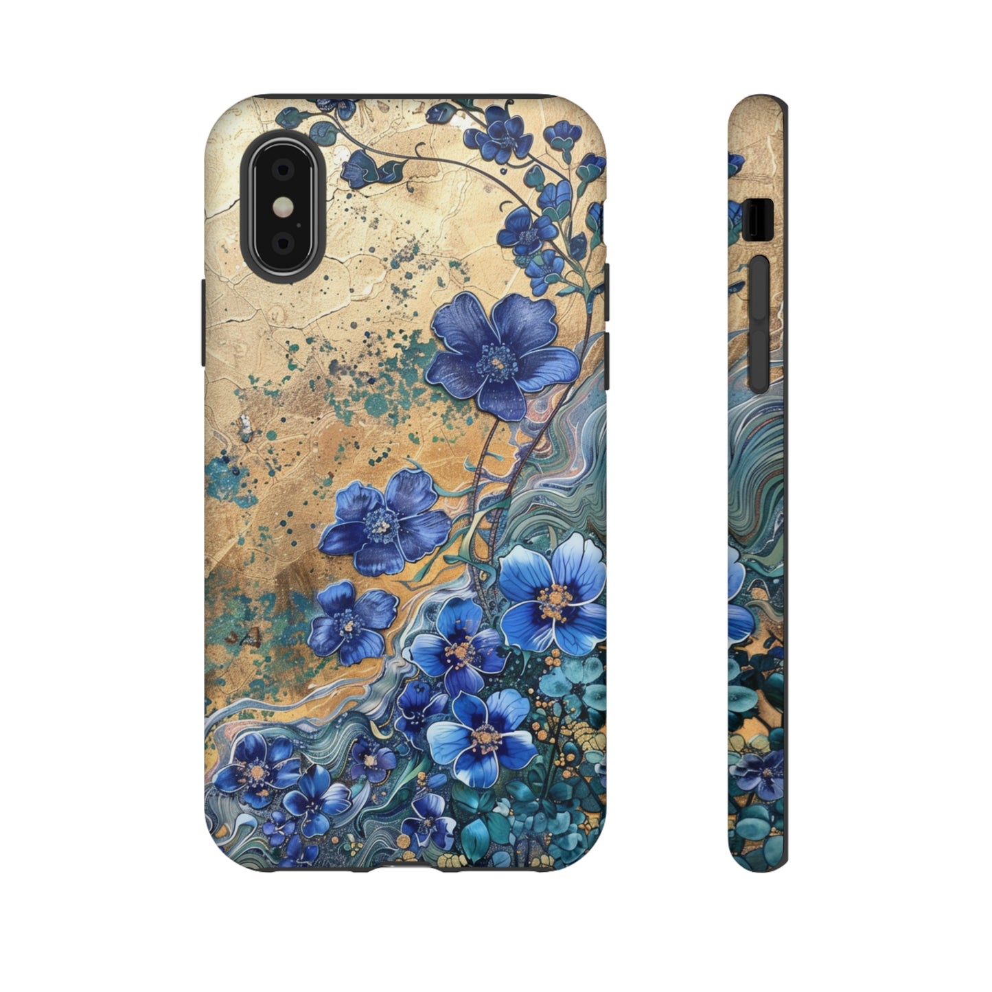 Forget Me Nots Vintage Color Splash Floral Design Phone Case