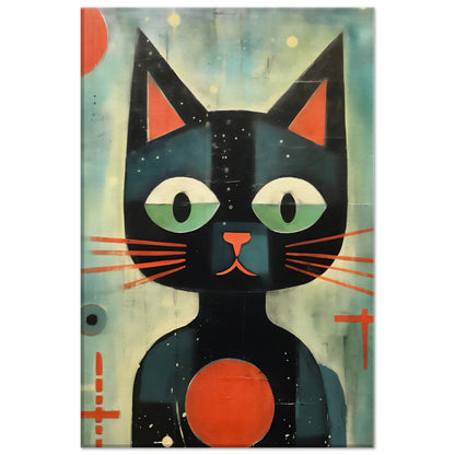 Atomic Cat Mid Century Canvas Print