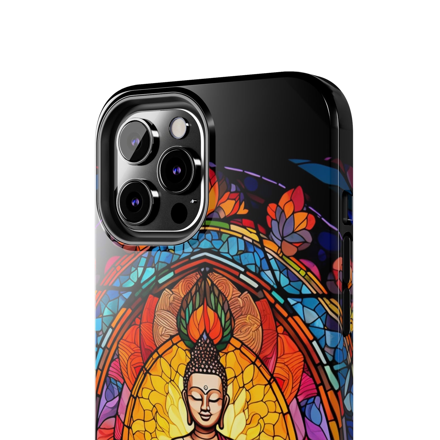 Stained Glass Magic iPhone Case: Psychedelic Tibet Buddha Mandala | iPhone 13 Case Mystical Tibetan Artistry