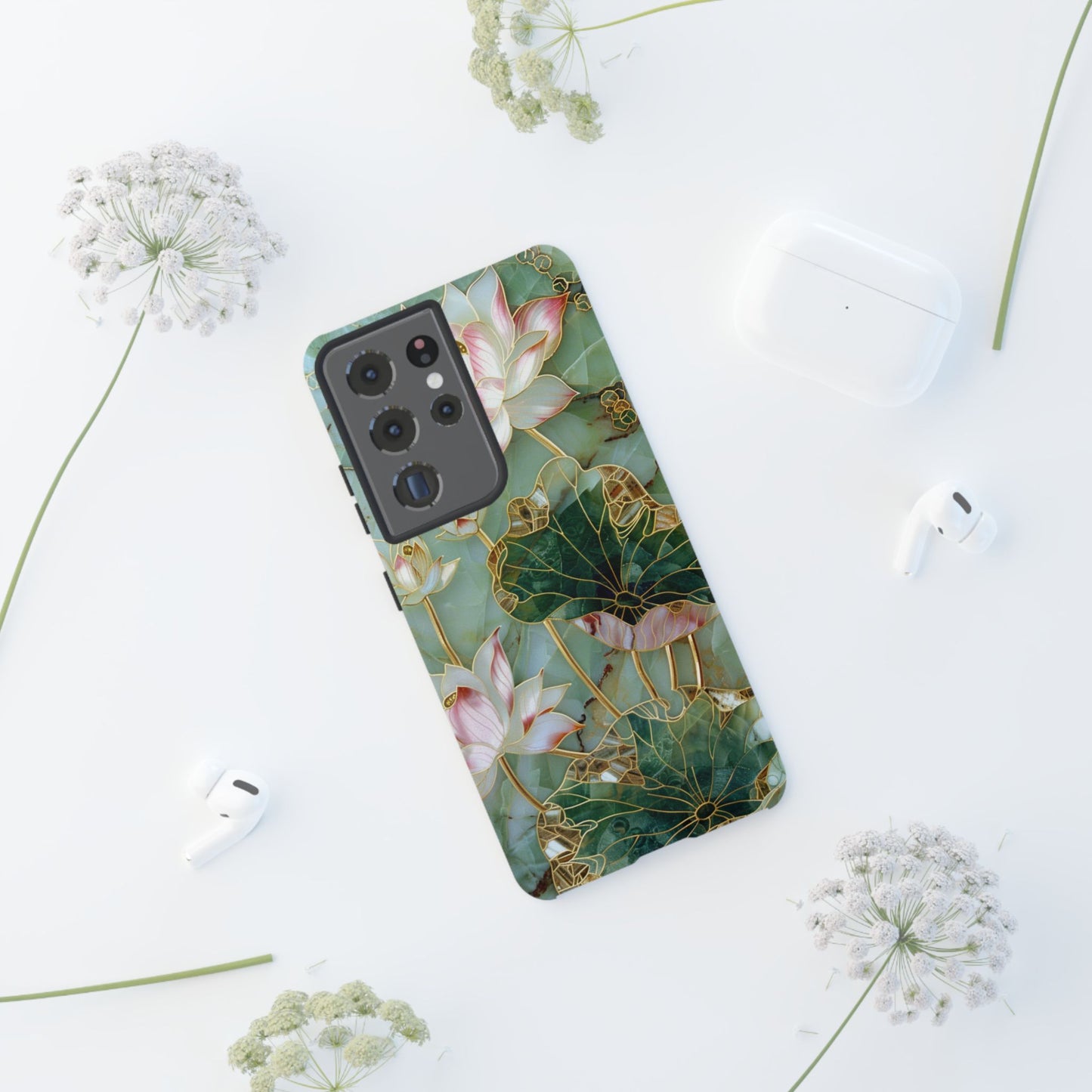 Elegant Floral Phone Case - Tough Cases with Lotus Design