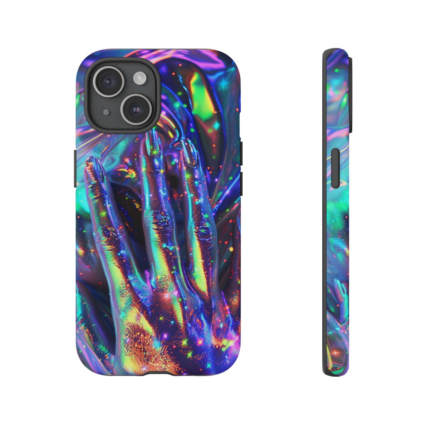 Marbled opalescent Holographic Print Phone Case