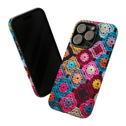 Vintage Floral Crochet Blanket Knit Look Phone Case