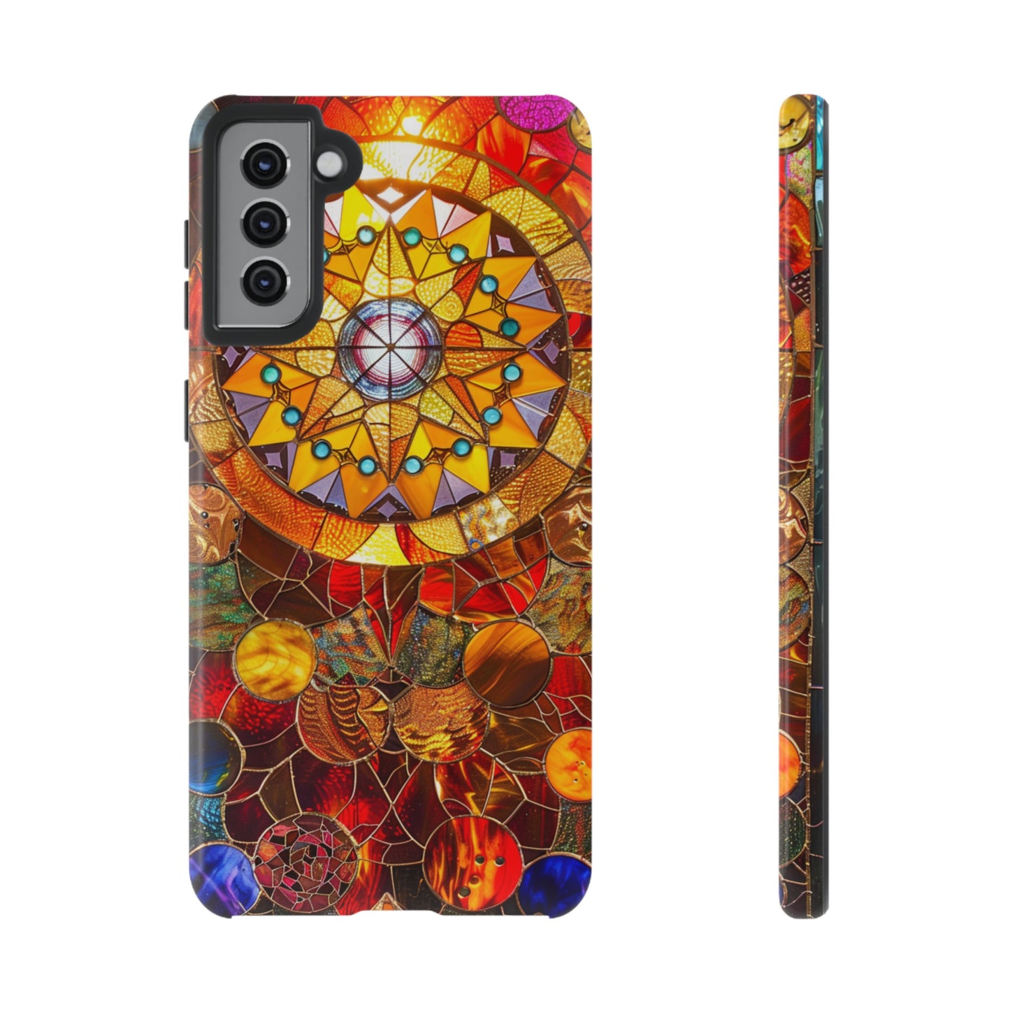 Cosmic Stained Glass Mandala Phone Case