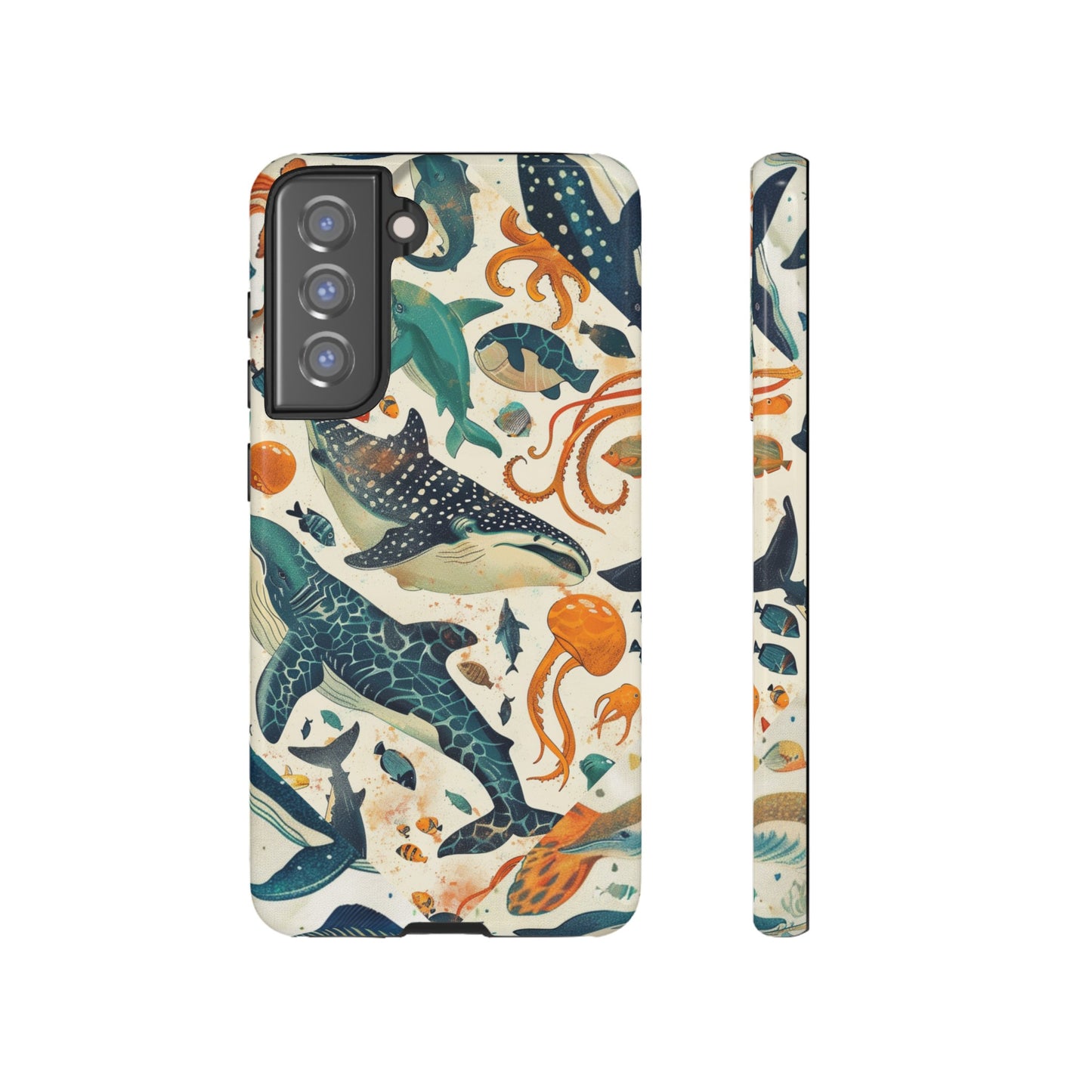 Undersea World Shark, Turtle, Manta Ray Phone Case