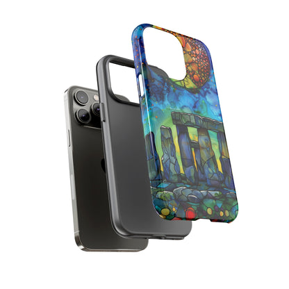 Stonehenge Neolithic Full Moon Stained Glass Watercolor Phone Cover