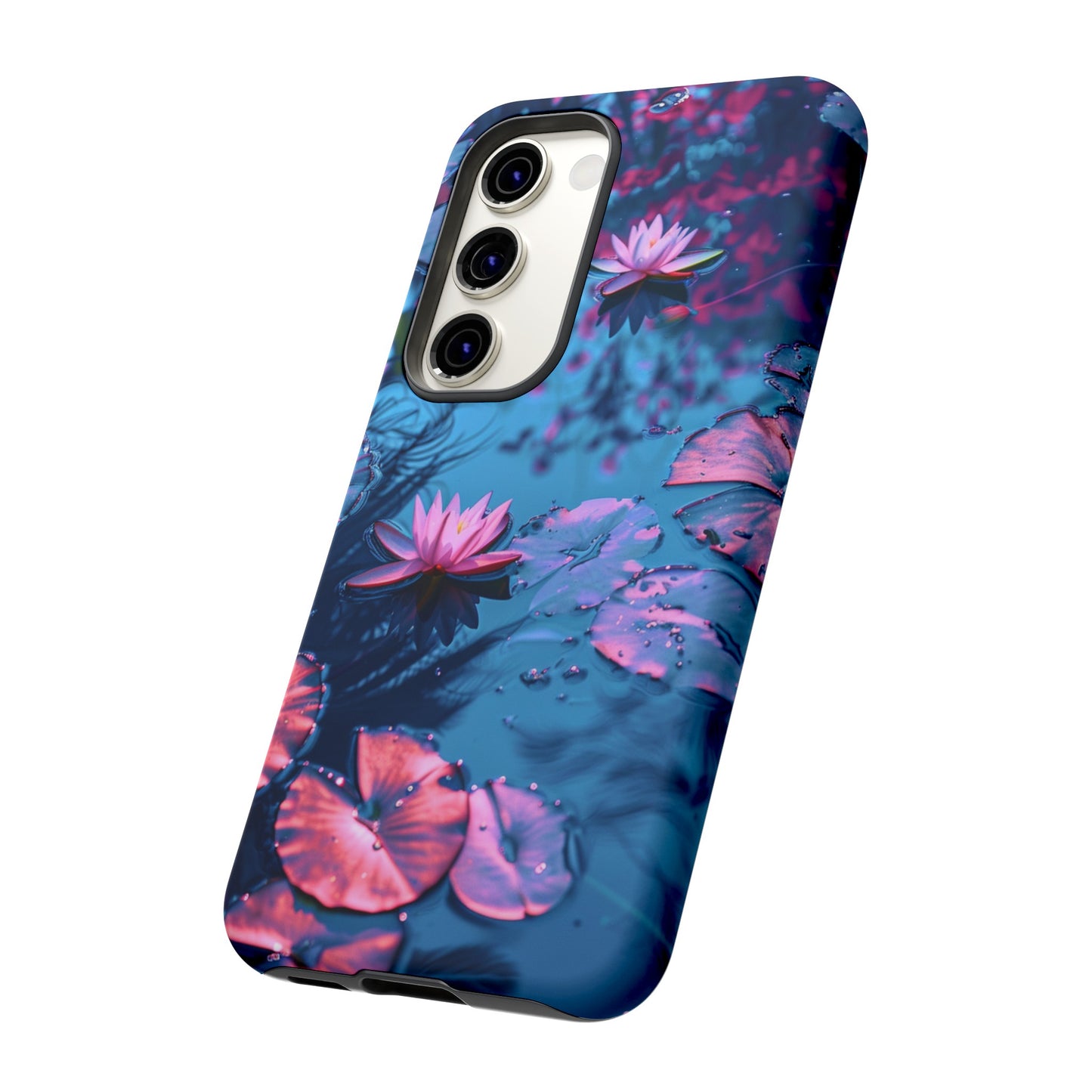 Magenta and Blue Color Zen Lily Pad Phone Case