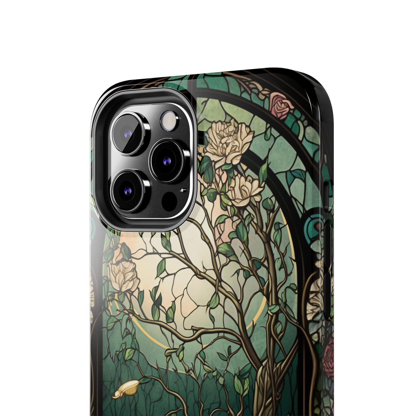 Retro Radiance: Stained Glass Floral Phone Case | Vintage Aesthetic for iPhone Models