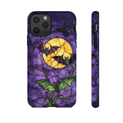 Full Moon Stained Glass Style Halloween Bats Phone Case