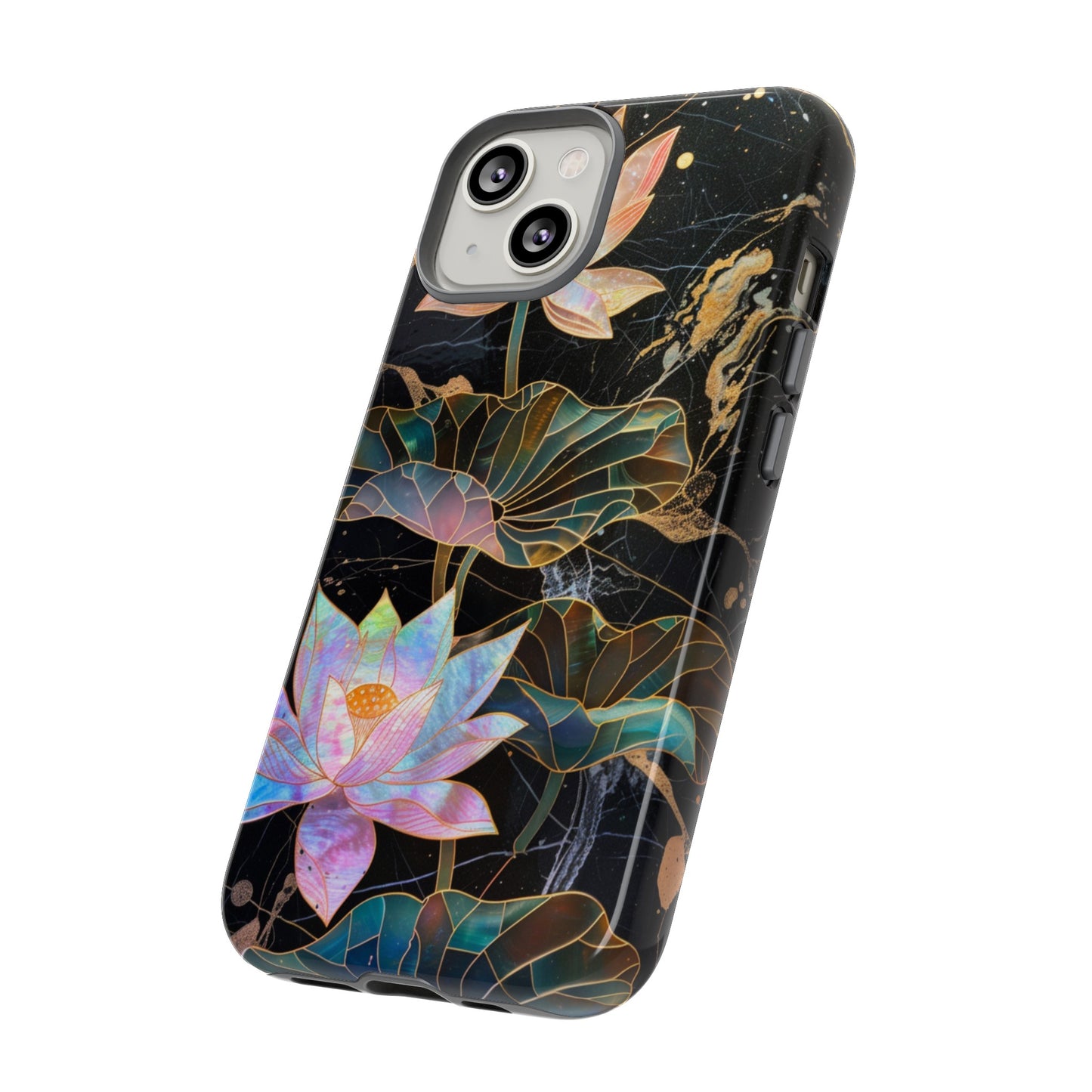 Zen Stained Glass Lotus Floral Design Phone Case